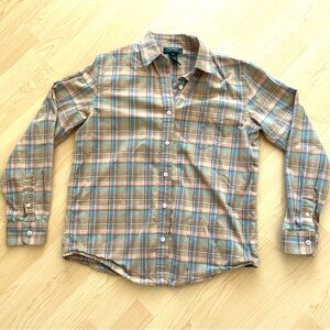 Lauren Ralph Lauren Women’s Button-Down Long Sleeve Shirt Plaid 100% Cotton